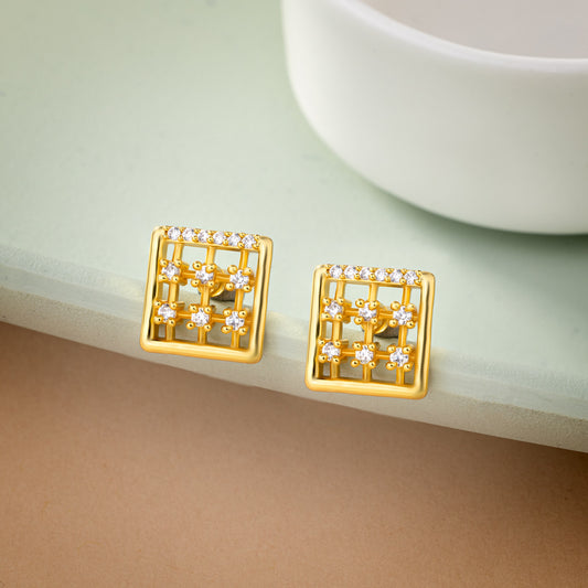 White Radiant Grid Studs