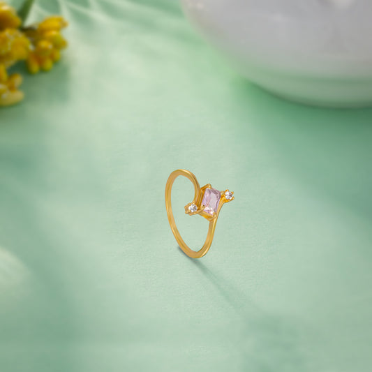 Ring_Pink Stone_Golden_1