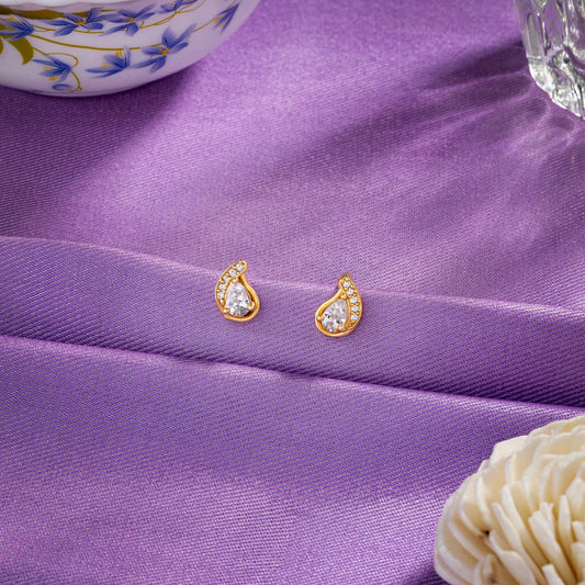 White Raindrop Elegance Studs